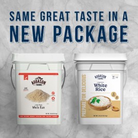 Augason Farms Long Grain White Rice 4-Gallon Pail, Emergency Food Supply, Everyday Meals, 242 Servings