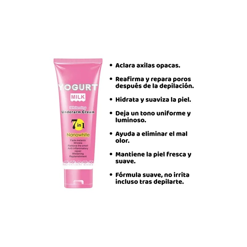 Crema Aclarante Leche Blanquea Axilas Rodillas Entrepierna F