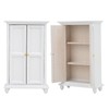 Miniature Doll House Wardrobe White Wooden Double Door Household Closet