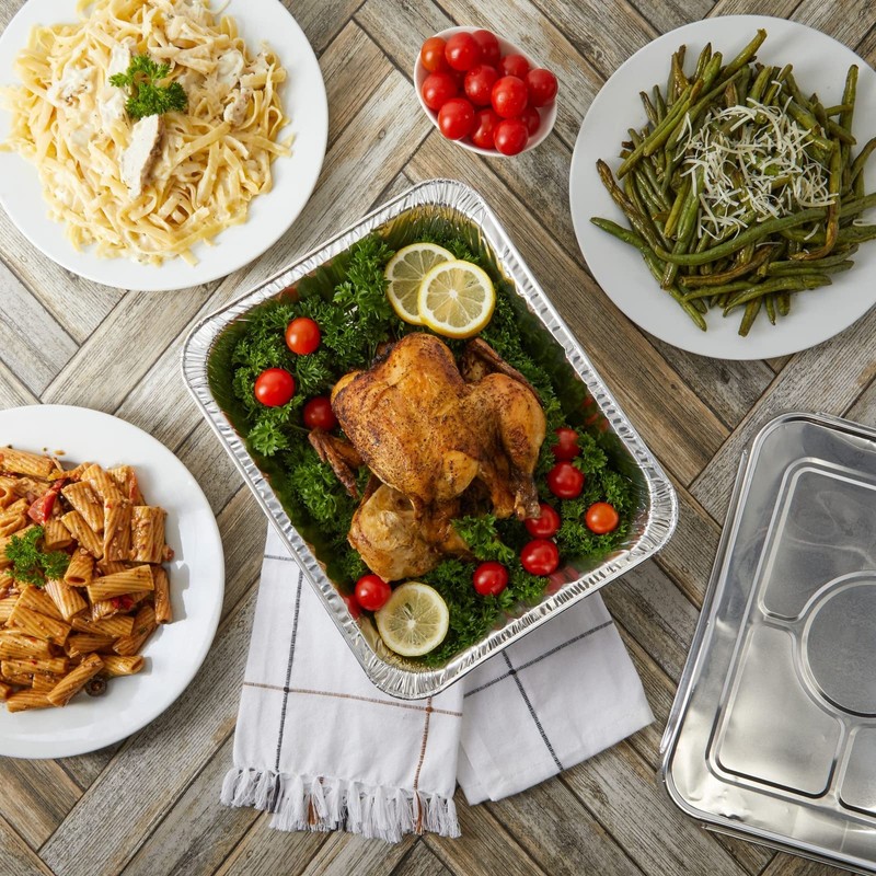 Juvale 20-Pack Half Size Aluminum Pans with Lids - 9x13