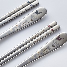 Golden Bell Flower and Butterfly Cutlery Set of 10 / 골든벨 꽃과나비 10벌 수저세트
