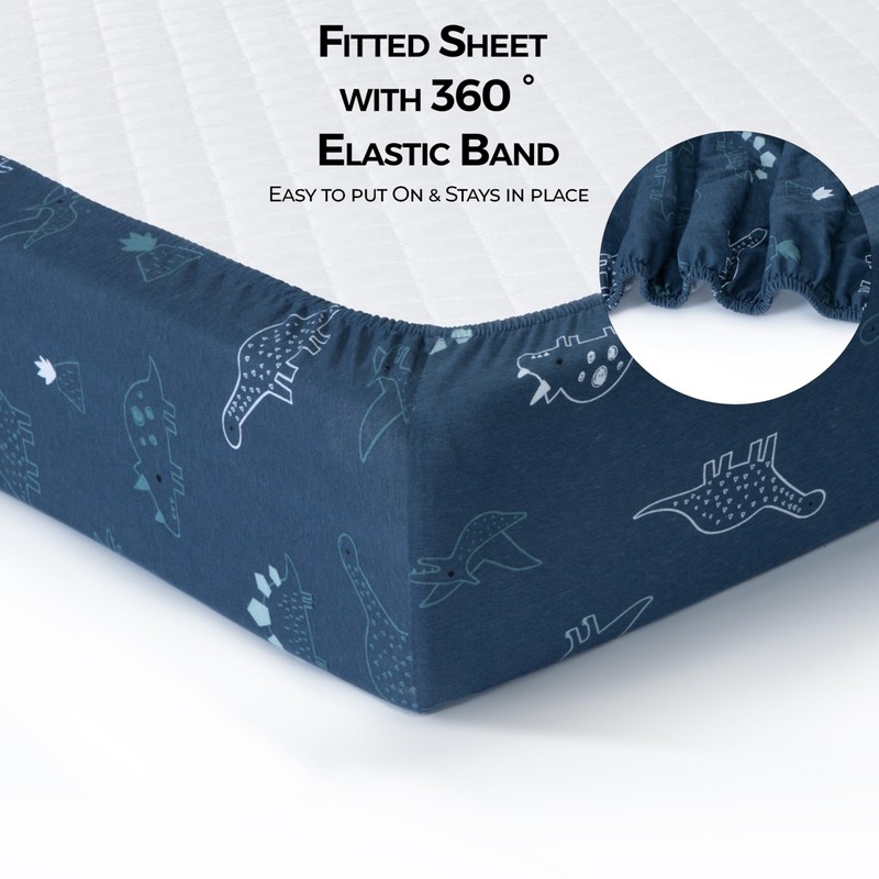 Dreamology Cotton Cot Bed Sheets,100% Cotton Jersey Cot Bed sheet,