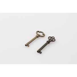 Generic Skeleton Key KY-2AB and KY-3AB Antique Brass Plated Hollow Barrel Old Keys for Cabinets, Doors, Cabinets etc