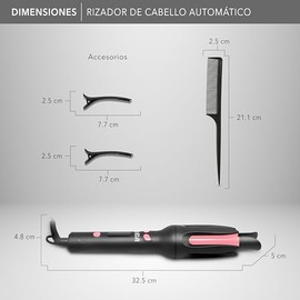RCA Rizador de Cabello Automático RC-PR con Cubierta Protectora Antiquemaduras, Calentamiento Rápido y Control de Dirección del Rizo para Ondas Fáciles Todos los Días.