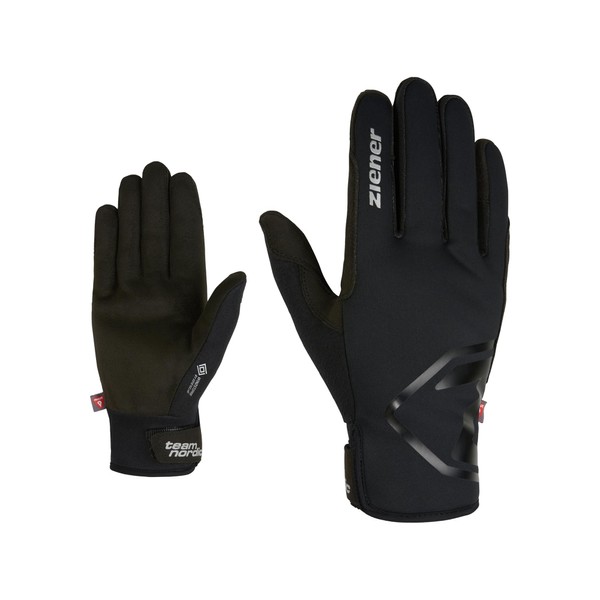 Ziener Men's Umano Cross-Country Gloves, Lined, Primaloft, Soft-Shell, Black, 8.5