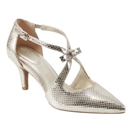 Bandolino Women's ZEFFER Pump, Gold Snake 710, 7