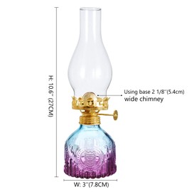 Rustic Oil Lamps for Indoor Use Vintage Hurricane Lamp Emergency Color Glass Oil Lamp Large Kerosene Lantern Classic Decorative Oil Lamp Lantern for Home Tabletop Emergency Lighting