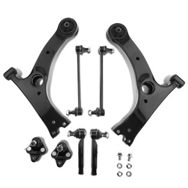 A-Premium Set of 8, Front Lower Control Arm, Sway Bar Link, Lower Ball Joint, Outer Tie Rod End, Compatible with Toyota Corolla 2003 2004 2005 2006 2007 2008