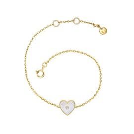 Glanzstücke München Women's Bracelet 925 Sterling Silver with Mother of Pearl / Zirconia, Silver, Cubic Zirconia