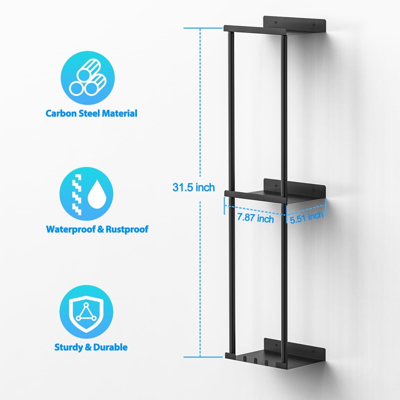 Liuoud Towel Rack for Bathroom, Wall Mounted Vertical Rolled Towel
