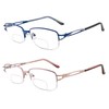 FEIVSN 2 Pack Metal Bifocal Reading Glasses for Women Designed