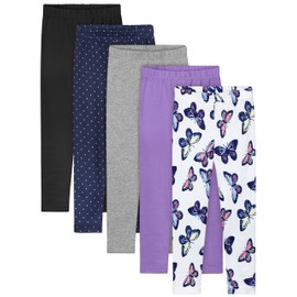 Resinta 5 Packs Toddler and Baby Girls Leggings Pants Full Length Cotton Basic Leggings Stretchy Soft Leggings Tights Pants