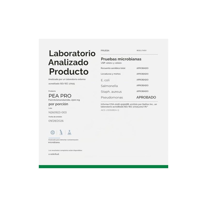 Neurogan- “Suplemento de Palmitoyletanolamida Ultra Micronizada (Guisante) 1500 MG Por