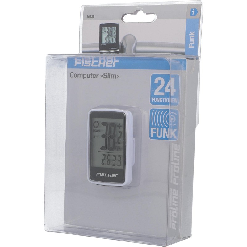 FISCHER Wireless Slim Bicycle Computer, Bicycle Speedometer, Multifunction Bicycle Computer,
