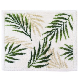 Oka Bath Foot Wiping Mat, White, Approx. 18.9 x 23.6 inches (48 x 60 cm), Highly Drying, Palm Leaf (Absorbent, Quick Drying) Made in Japan