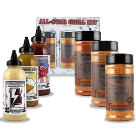 All-Star Grill Kit – Premium BBQ Sauce & Seasoning Gift Set for Men | 6-Piece Tailgating & Grilling Pack with 3 Craft BBQ Sauces & 3 Gourmet Rubs | Outdoor Cooking Gift for Dad/Grill Master | *GREAT FATHER'S DAY GIFT*