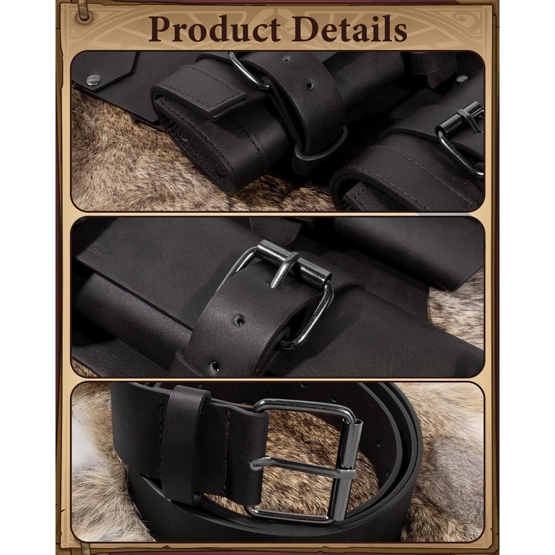 Medieval Double Sword Frog Holder Sheath Holster with Belt Retro