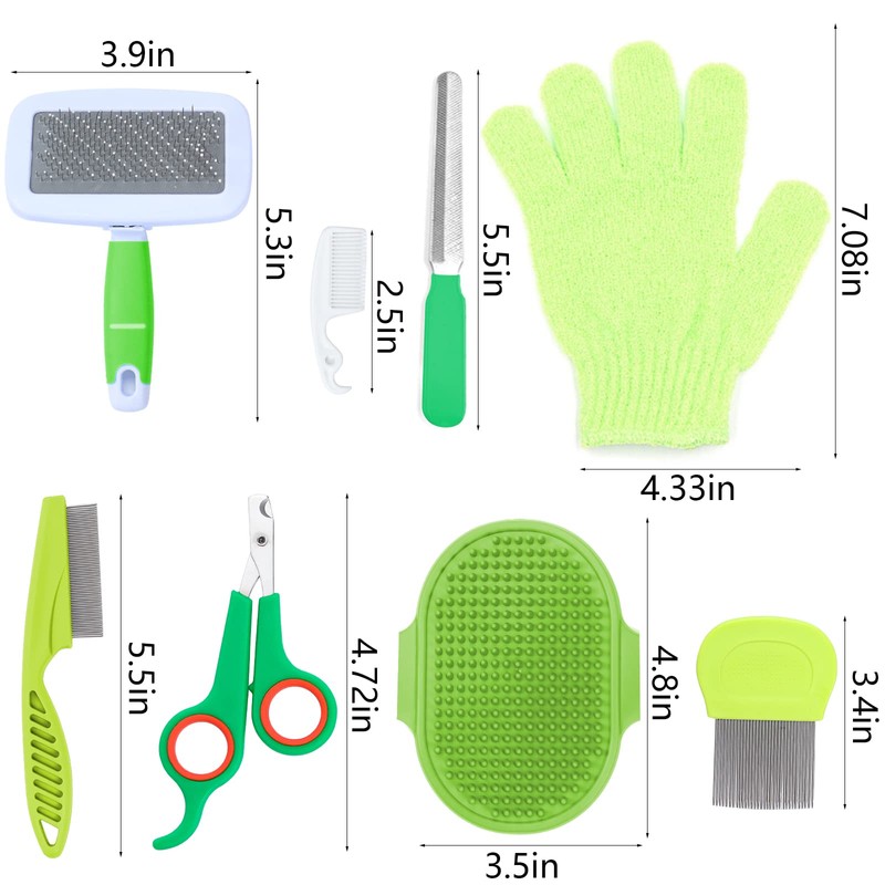 VCZONE 8 Pcs Small Animal Grooming Kit, Pink with Pet
