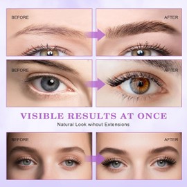 Lash Lift and Black Kit, Professional Brow Lamination and Black Kit, 4 In 1 Eyelash & Eyebrow Perm Kit, Quick Lifting & Voluminous Coloring, Easy to Use for Beauty Salon Home Use