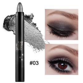Boobeen Eyeshadow Pen Silk Rayon Waterproof Eye Shadow Stick Shimmer Cream Eye Shadow Pen Make Glitter Eye Makeup, Easy to Use 03#