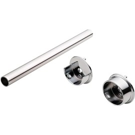 Premium 1 5/16 Inch Diameter Round Wardrobe Tube Closet Rod with End Supports (Chrome, 24" Wide Space)