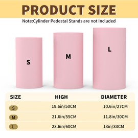 Kjlwb Cylinder Covers Set of 3 Multicolor Pedestal Stand Covers, Cylinder Stand Covers for Party,Round Spandex Dessert Tables Covers for Wedding Birthday Party Decor