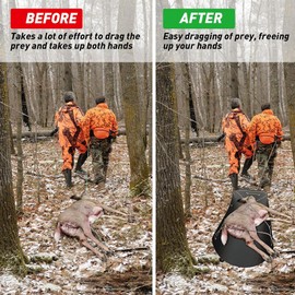 Deer Drag Sleds, Multi Purpose Portable Tear Thickened Snow Sledding Pad, Hauling Supplies for Ice Fishing, Fire Wood, Camping Gear