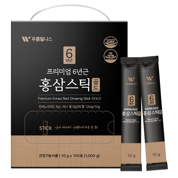 K-Herb Korean Red Ginseng Sticks –Premium Red Ginseng Sticks – Liquid Portable Sticks with Korean Red Ginseng Extract No Preservatives (Ginseng Gold [Ginsenoside 12mg] 100p)