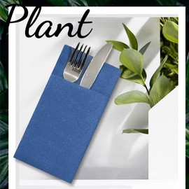 KMAKII Paquete de 50 servilletas de papel desechables de color azul real con tacto de lino, para invitados, como servilletas de cena, servilletas de papel de mano para fiestas, bodas, cenas o eventos, 16 x 16 pulgadas