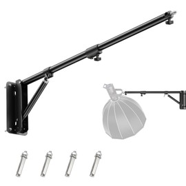 BEIYANG 71.8 Inch Wall Mount Triangle Boom Ar, Ring Light Mount for Strobe Light, Photography, Softbox, Reflector, Monolight, Adjustable Light Holder Support 180°Flexible Rotation