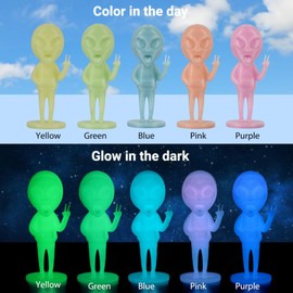 Kingroon Glow in Dark 1.75mm PLA Filament Bundle, Fit Most FDM 3D Printers, Dimensional Accuracy +/- 0.03 mm, 10kg Spool(22lbs), Luminous PLA 3D Printer Filament - 2Green+2Blue+2Pink+2Purple+2Yellow