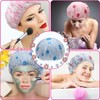 4 Pcs Lined Shower Caps Reusable Bath Caps for Women