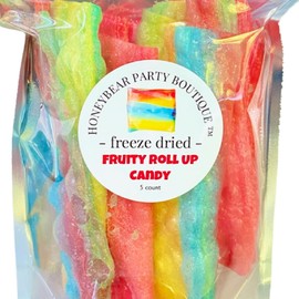 Freeze Dried Fruit Roll Ups Candy - 5 Full Fruit Rolls - Shipped in a Box - Tropical Tye Dye & Strawberry