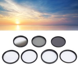 ND UV CPL Filter Set, UV CPL ND8 Soft White Graduated Grey 10X Macro 6 Points Star Filter Set for Photography, Camera Lens Filter Kit, Camera Accessories (55mm)