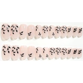 Formal Floral Glossy Medium Square Press-On Nails - 24 Pieces - Artificial Nail Kit