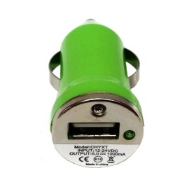 Unbranded/Generic 2 Pack Mini Universal USB DC Car Charger Adapter Bullet, 5V 1A, Green