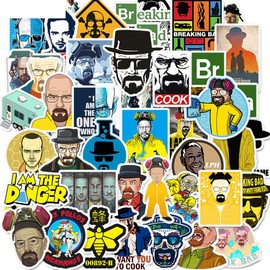 Breaking Bad TV Show Merchandise Stickers Pack of 50 Stickers-Funny Quote Waterproof Vinyl Stickers for Laptop Water Bottles (Yellow)