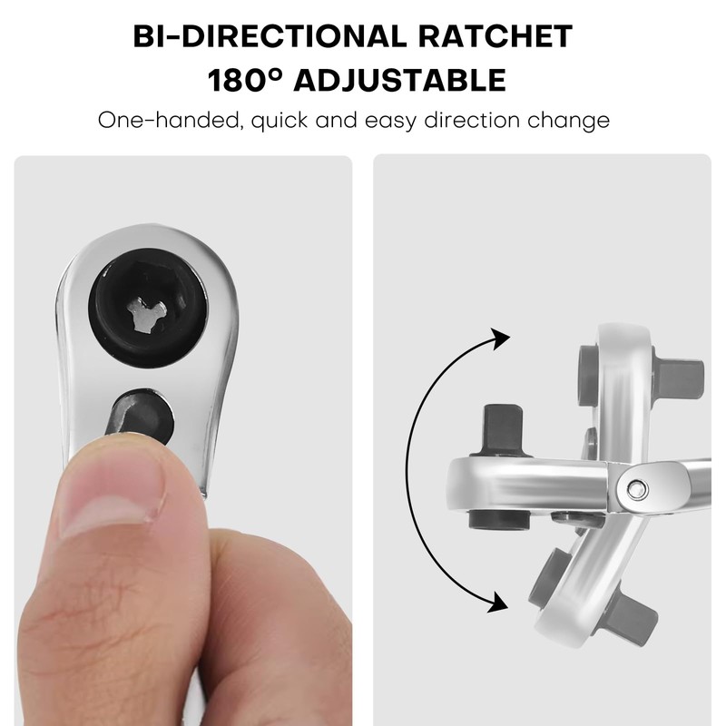 IBQKDSD 1/4 Ratchet, 180° Rotating Mini Ratchet, 72 Tooth Gear