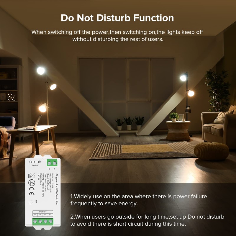 SEZO C01RF 2.4GHz Single Colour LED Controller Brightness Adjustable Compatible