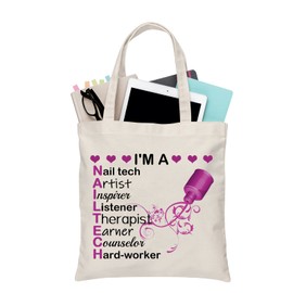 PLITI Nail Artist Gift Nail Tech Tote Bag Nail Technician Gift Nail Tech Appreciation Gift Beautician Gift Nail Stylist Gift (Nail tech Artist TGU)