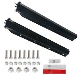 FUTAIHE Black Straight Spring Loaded Mud Flap Hanger with Reflective Strip Sticker Bracket Heavy Duty Mudflap Holder Set for Semi Trucks 1-1/8" Bolt Spacing 29.5" Length 2pcs