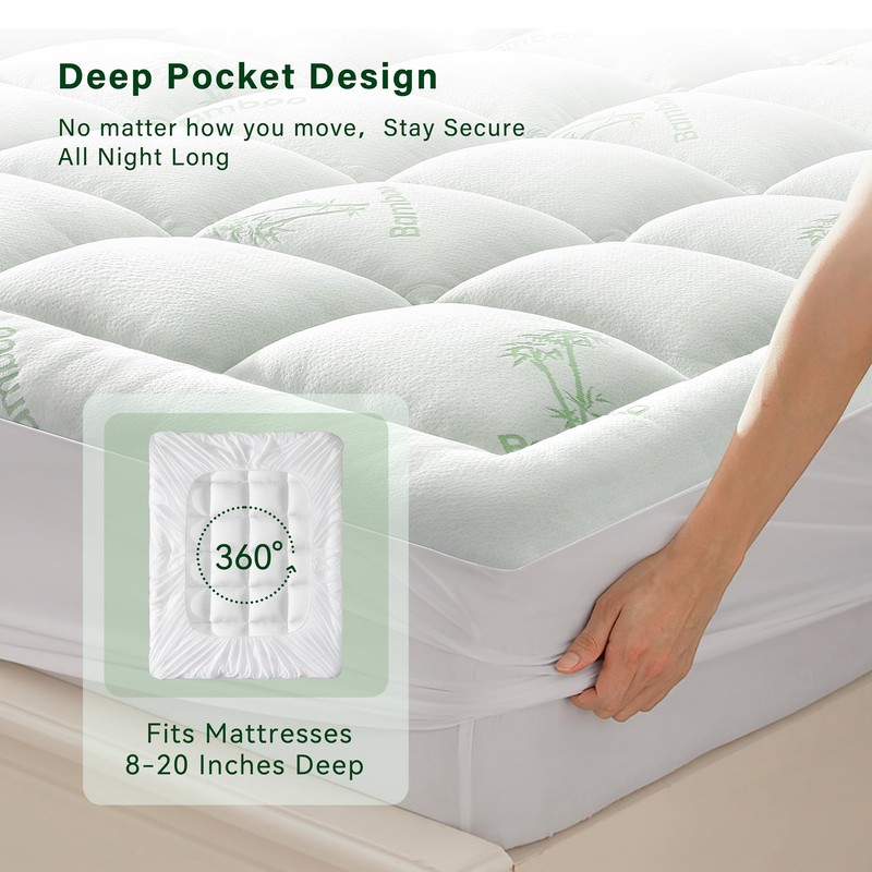 Anluoer Memory Foam Mattress Topper King for Back Pain, Rayon
