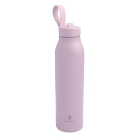 Manna Bonnie Modern Flip Insulated Stainless Steel Bottle with Straw Lid and Carrying Loop - 20 Oz - Rose Whisper