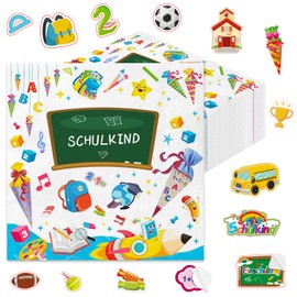 Wentsent First Day of School Decoration, 40 Pieces Napkins First Day of School + 100 Pieces Confetti Stickers School Sugar Bags ABC 123 Set, School Child Decoration First Day of School Table