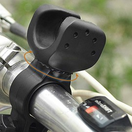 LIOOBO 2pcs Adjustable 360 Degree Rotating Bicycle Torch Clamp Holder Clip Holder for Torch (Black)