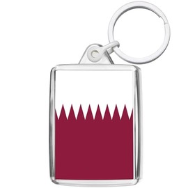 Pixly® Qatar Flag Keyring Key Fob Country Keychain Keepsake Qatari Souvenir Gift