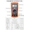 Digital Multimeter with Premium Probes, Measures AC/DC Voltage, Current, Resistance,