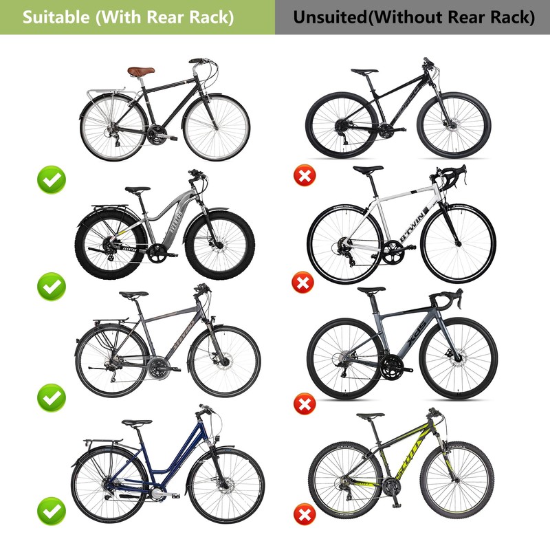 Rear Bike Basket,Rear Rack Bicycle Basket with Waterproof Storage Bag,Large