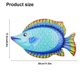 Metal Fish Wall Decoration, Fish Wall Decoration, Metal Wall Sculptures, Tropical Fish Metal Hanging Wall Decoration (Orange, Blue)