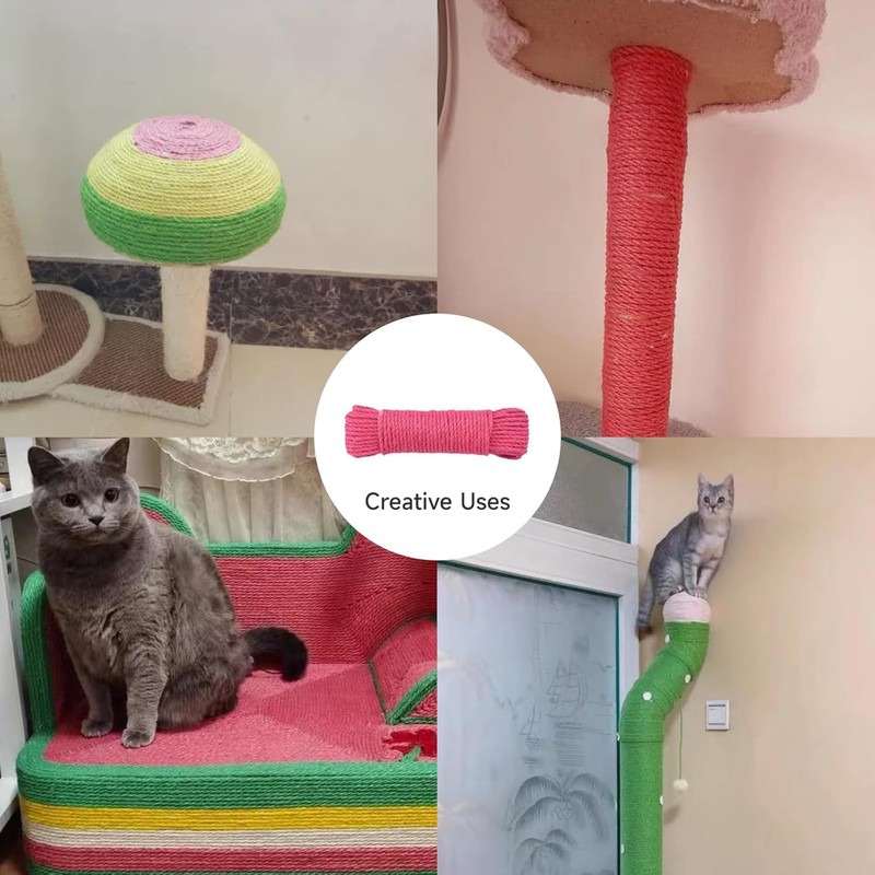 Multicolor Cat Scratch Post Replacement Rope, Repair and Replace Scratching